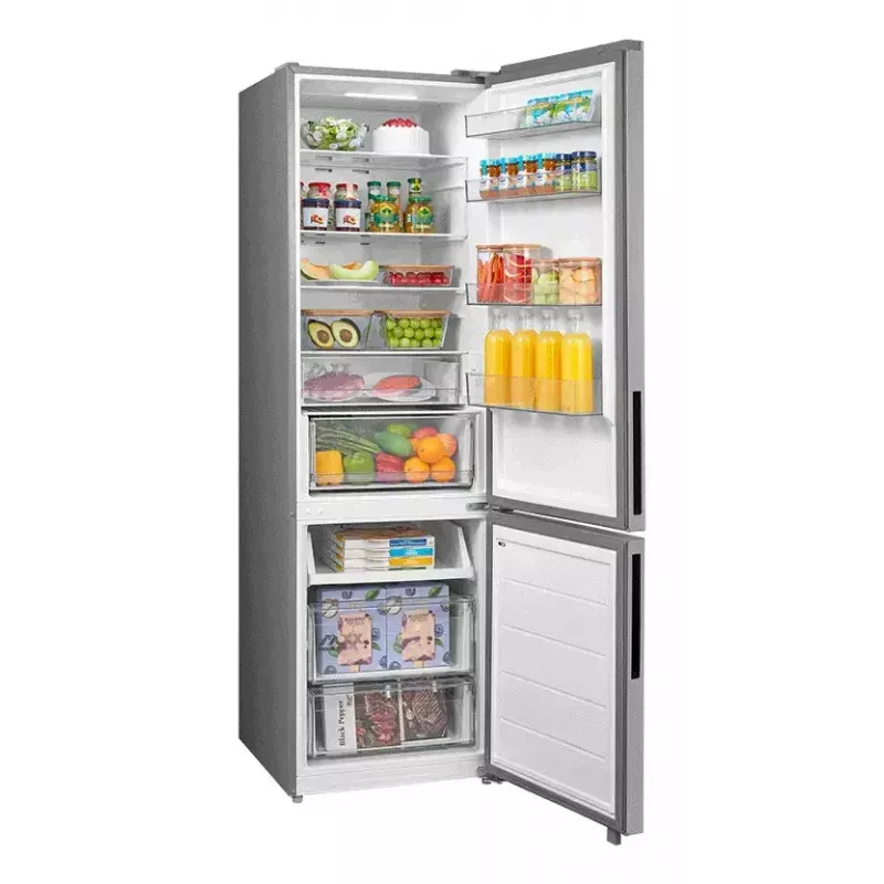 Combinado frigorífico-congelador independente Midea MDRB600MME46, 443 L totais, 313 L de frigorífico (No Frost), 130 L de congelador, classe E, aço inoxidável