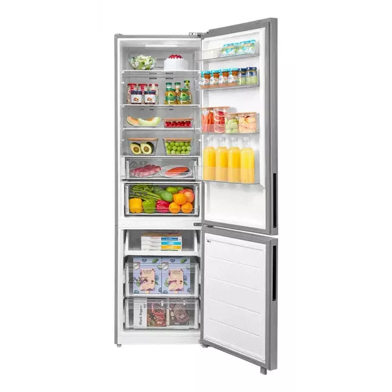 Combinado frigorífico-congelador independente Midea MDRB600MME46, 443 L totais, 313 L de frigorífico (No Frost), 130 L de congelador, classe E, aço inoxidável