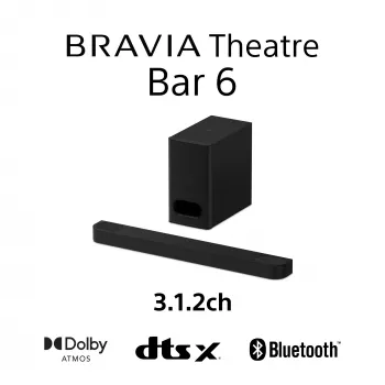 Barra de som Sony HT-B600 3.1.2 canais 350 W com subwoofer sem fios, preto