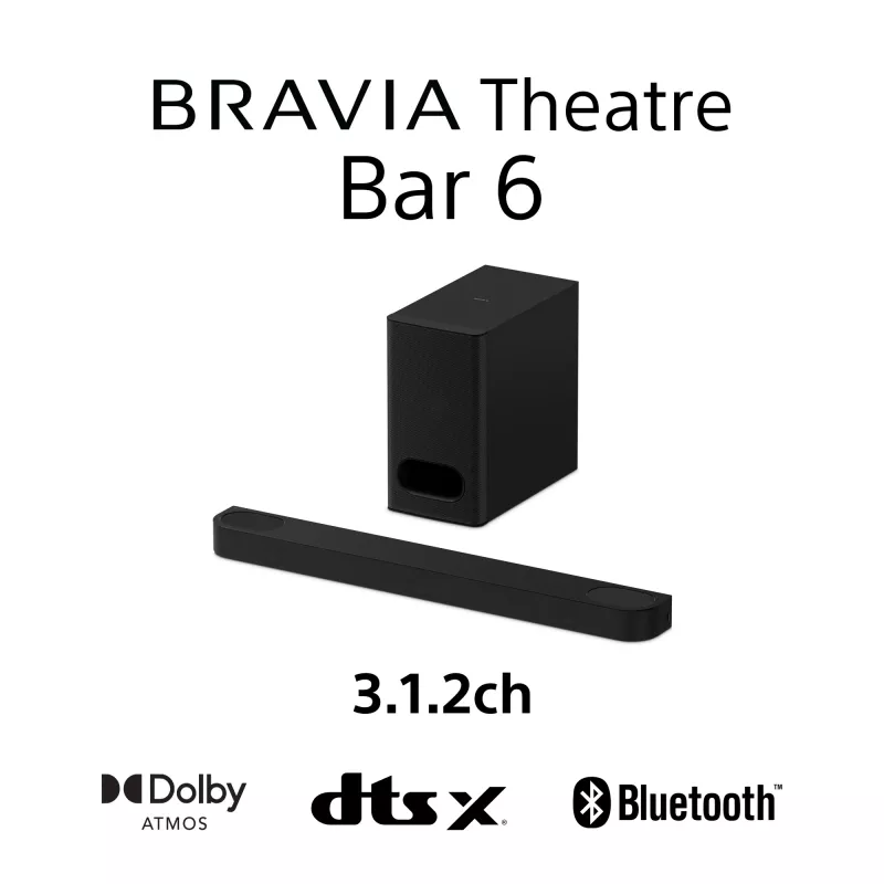 Barra de som Sony HT-B600 3.1.2 canais 350 W com subwoofer sem fios, preto