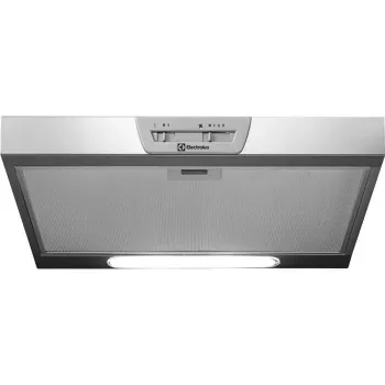 Exaustor de encastrar Electrolux LFU215X, aço inoxidável, 498×132–510 mm, 3 velocidades, 272 m³/h, filtro de gordura de alumínio