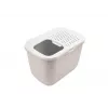 Caixa de areia para gatos com entrada superior Savic Hop In, plástico, bege/branco, 585×390×395 mm