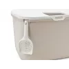 Caixa de areia para gatos com entrada superior Savic Hop In, plástico, bege/branco, 585×390×395 mm