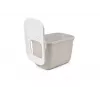Caixa de areia para gatos com entrada superior Savic Hop In, plástico, bege/branco, 585×390×395 mm