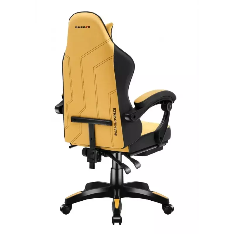 Cadeira gaming huzaro Force 3.7 — cadeira giratória ergonómica high-back, assento amarelo, braços ajustáveis, altura 107,5–116,5 cm
