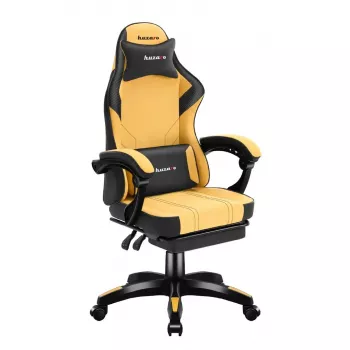 Cadeira gaming huzaro Force 3.7 — cadeira giratória ergonómica high-back, assento amarelo, braços ajustáveis, altura 107,5–116,5 cm