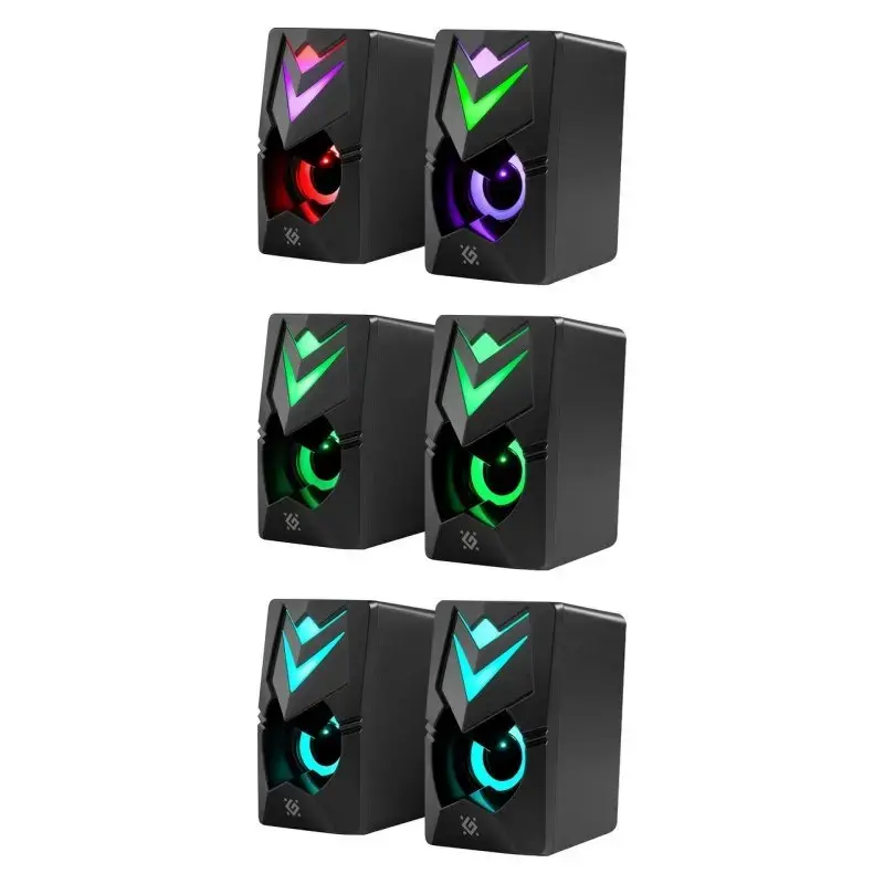 Altifalantes para PC DEFENDER J4 2.0 6W LED USB, 3,5 mm, 90–20000 Hz, preto