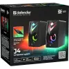 Altifalantes para PC DEFENDER J4 2.0 6W LED USB, 3,5 mm, 90–20000 Hz, preto