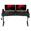 Secretária gaming huzaro Hero 4.6 RGB — tampo retangular preto 1600×600 mm, altura 560–790 mm, pernas em H, iluminação RGB