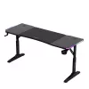 Secretária gaming huzaro Hero 4.6 RGB — tampo retangular preto 1600×600 mm, altura 560–790 mm, pernas em H, iluminação RGB
