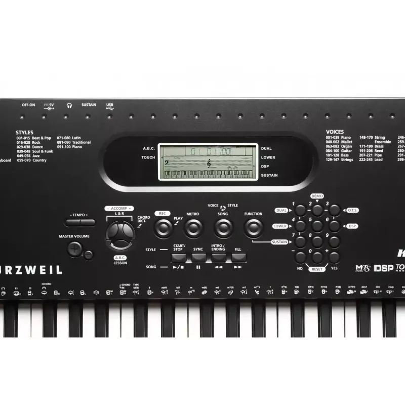 Teclado Kurzweil KP70 teclado digital 61 teclas, preto