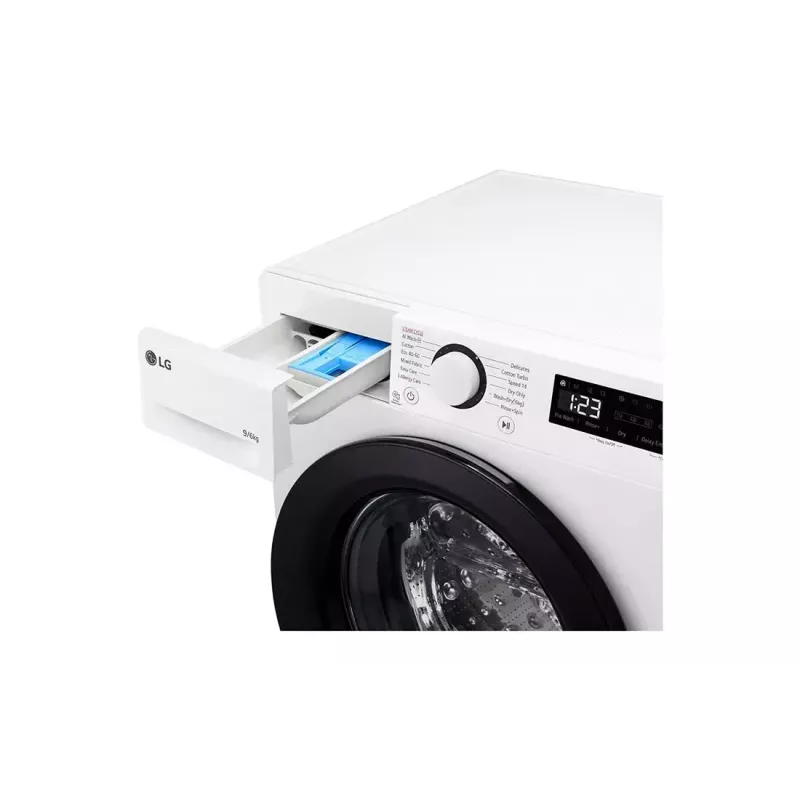 Máquina de lavar e secar LG F4DR509SBW de instalação livre carga frontal preto, branco