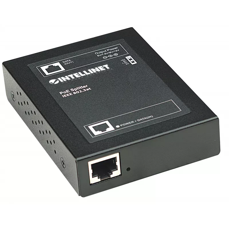 Splitter Power over Ethernet (PoE+) Intellinet, IEEE802.3at, tensão de saída DC de 5, 7.5, 9 ou 12 V