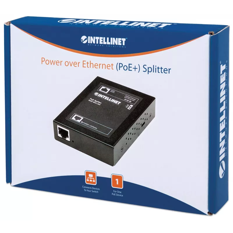 Splitter Power over Ethernet (PoE+) Intellinet, IEEE802.3at, tensão de saída DC de 5, 7.5, 9 ou 12 V