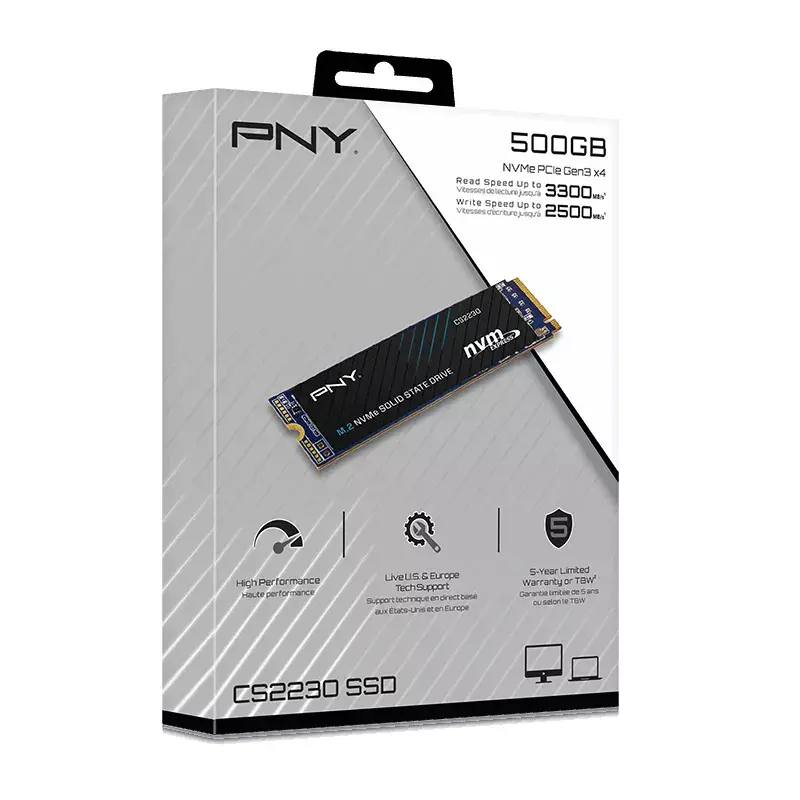 Disco SSD PNY 500 GB M.2 2280 PCI-E x4 Gen3 NVMe M280CS2230-500-RB