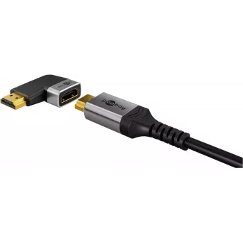 Adaptador de cabo de vídeo Goobay 72012 HDMI Type-A macho preto prateado