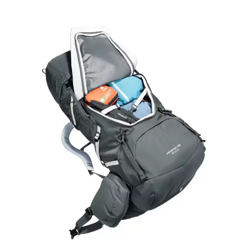 Mochila de caminhada DEUTER Aircontact Pro 65+10 SL mulher grafite, 65+10 L volume