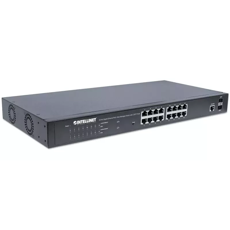 Switch gerido Intellinet 16 portas Gigabit Ethernet PoE+