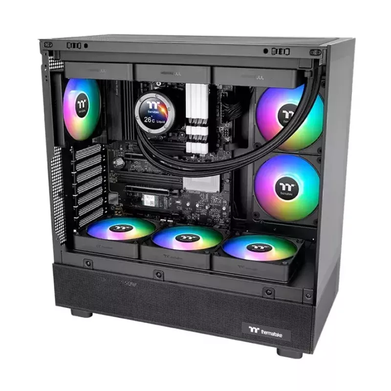Thermaltake CT120 EX Reverse ARGB Sync CL-F192-PL12SW-A ventoinha de caixa 120 mm, rolamento hidráulico, pack de 3, preto