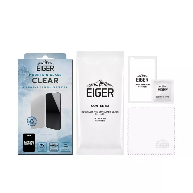 Proteção de ecrã EIGER EGSP00958 Samsung Galaxy Xcover7 Vidro temperado À prova de quebra Resistente a riscos Resistente a impactos