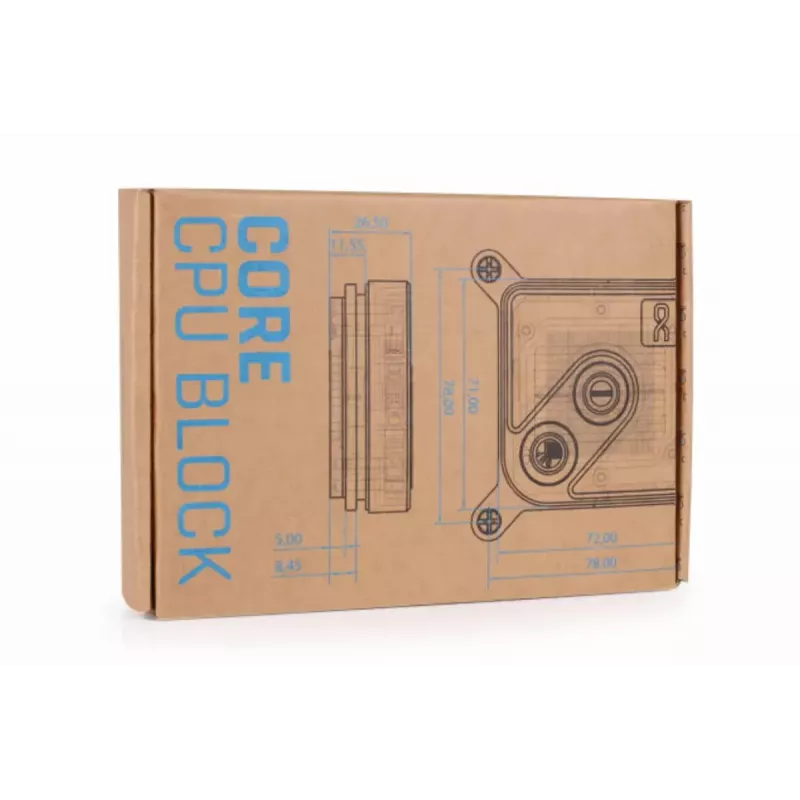 Bloco de água Alphacool Core 1 Aurora latão cobre níquel transparente branco 72mm