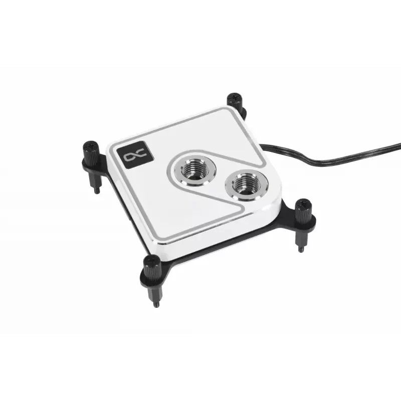 Bloco de água Alphacool Core 1 Aurora latão cobre níquel transparente branco 72mm