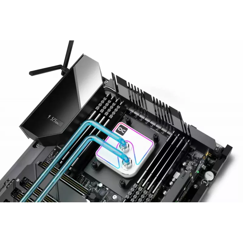 Bloco de água Alphacool Core 1 Aurora latão cobre níquel transparente branco 72mm