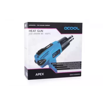 Pistola de ar quente Alphacool 10178 650 °C 2000 W preto azul