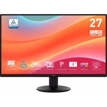 Monitor de computador MSI Pro MP272L 68,6 cm (27 polegadas) 1920 x 1080 píxeis Full HD LED preto