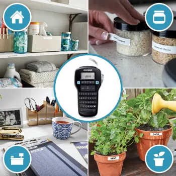 DYMO LabelManager 160 máquina de etiquetas kit inicial com 3 rolos de fita D1 | impressora de etiquetas portátil | teclado QWERTY | ideal para escritório ou casa