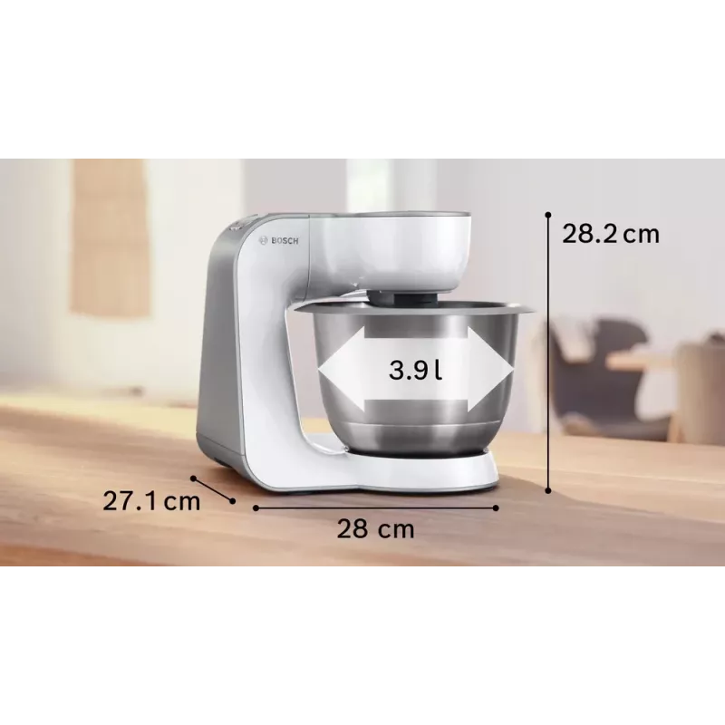 Robot de cozinha Bosch Serie 4 MUM58200 — 1000 W, taça de aço inoxidável de 3,9 L, branco