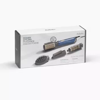 Escova de ar quente BaByliss Style Pro 1000 AS965E — 1000 W, cabo de 2,5 m, 4 acessórios de escova, aquecimento cerâmico, tecnologia de iões, rotação automática