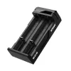 Carregador XTAR SC2 Li-Ion 18650 USB-C 2 slots, alimentação USB-C, indicadores LED, preto