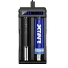 Carregador XTAR SC2 Li-Ion 18650 USB-C 2 slots, alimentação USB-C, indicadores LED, preto