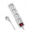 Microconnect MC-GRU0045WS Extensão elétrica 5 m 4 tomadas AC Interior Branco