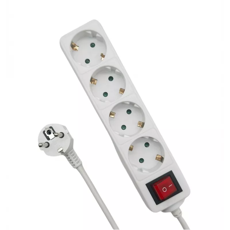 Microconnect MC-GRU0045WS Extensão elétrica 5 m 4 tomadas AC Interior Branco