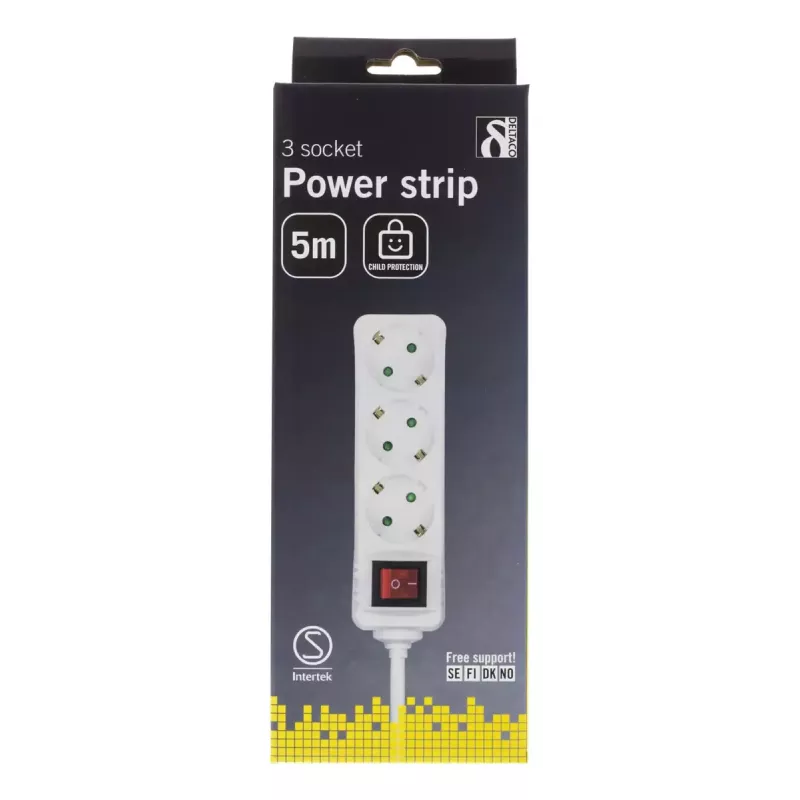 Microconnect GRU0035WS Extensão elétrica 5 m 3 tomadas AC Branco
