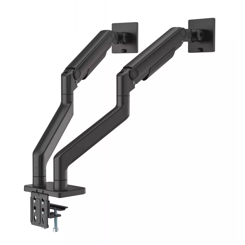 Suporte de secretária Manhattan para TV e monitor, totalmente articulado, braço com mola, 2 ecrãs, 13–45