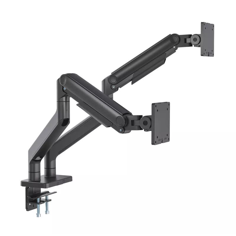 Suporte de secretária Manhattan para TV e monitor, totalmente articulado, braço com mola, 2 ecrãs, 13–45