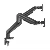Suporte de secretária Manhattan para TV e monitor, totalmente articulado, braço com mola, 2 ecrãs, 13–45