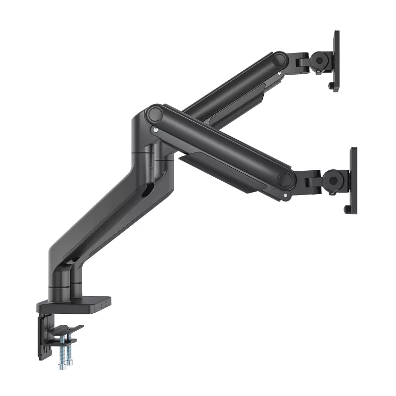 Suporte de secretária Manhattan para TV e monitor, totalmente articulado, braço com mola, 2 ecrãs, 13–45