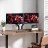 Suporte de secretária Manhattan para TV e monitor, totalmente articulado, braço com mola, 2 ecrãs, 13–45