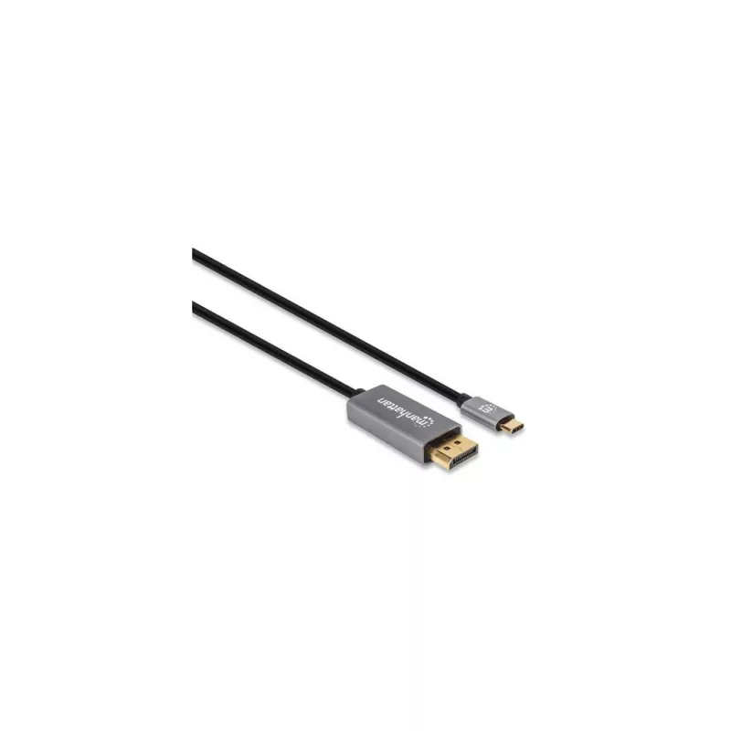 Cabo Manhattan USB-C para DisplayPort 1.4, 8K@60Hz, 3m, macho para macho, não bidirecional, Preto, três anos de garantia