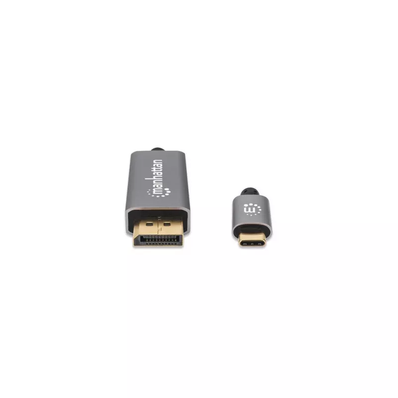 Cabo Manhattan USB-C para DisplayPort 1.4, 8K@60Hz, 3m, macho para macho, não bidirecional, Preto, três anos de garantia