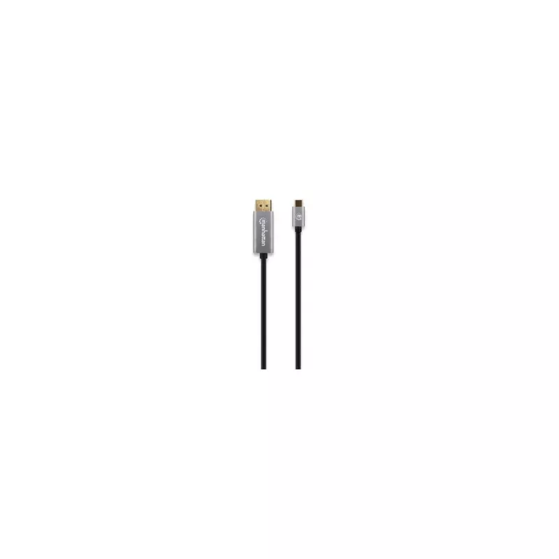 Cabo Manhattan USB-C para DisplayPort 1.4, 8K@60Hz, 3m, macho para macho, não bidirecional, Preto, três anos de garantia