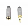 Cabo de extensão de 3,5 mm Manhattan 1m macho/fêmea design fino Preto/Prata