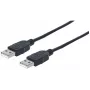Cabo Manhattan USB-A para USB-A, 1 m, macho para macho, 480 Mbit/s (USB 2.0), Hi-Speed USB, Preto, garantia vitalícia, compatível com USB2AA1M.
