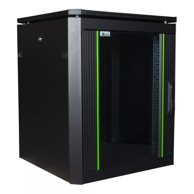 Rack autónomo Lanview RDL12U66BL — 12U, 600 kg, fechadura com chave, pés ajustáveis, gestão de cabos, IP40, preto