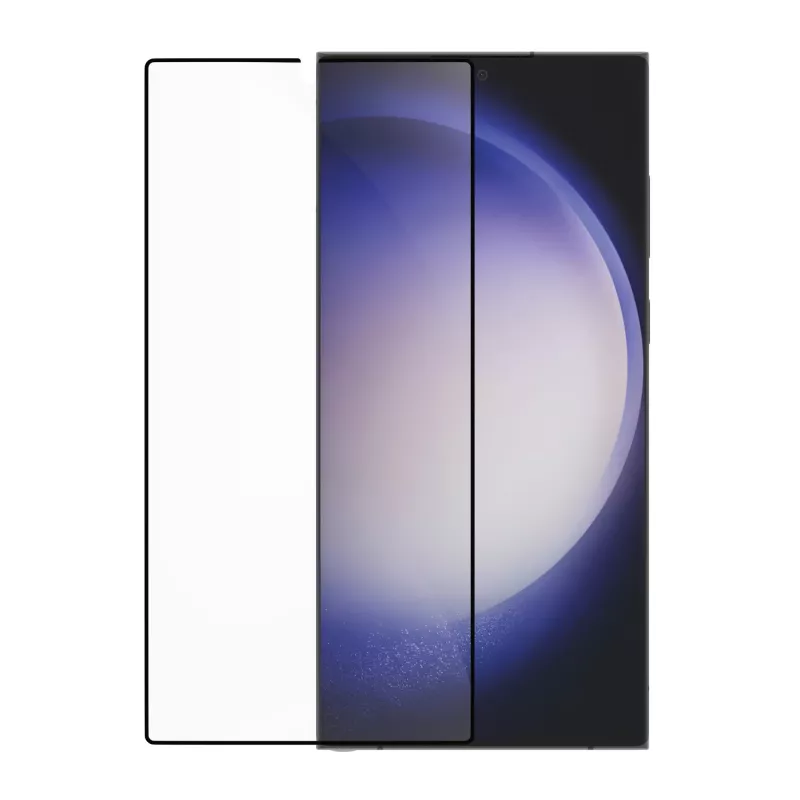 Proteção de ecrã em vidro temperado dbramante1928 Eco-Shield Samsung Galaxy S23 Ultra preto resistente a riscos com borda anti-poeira