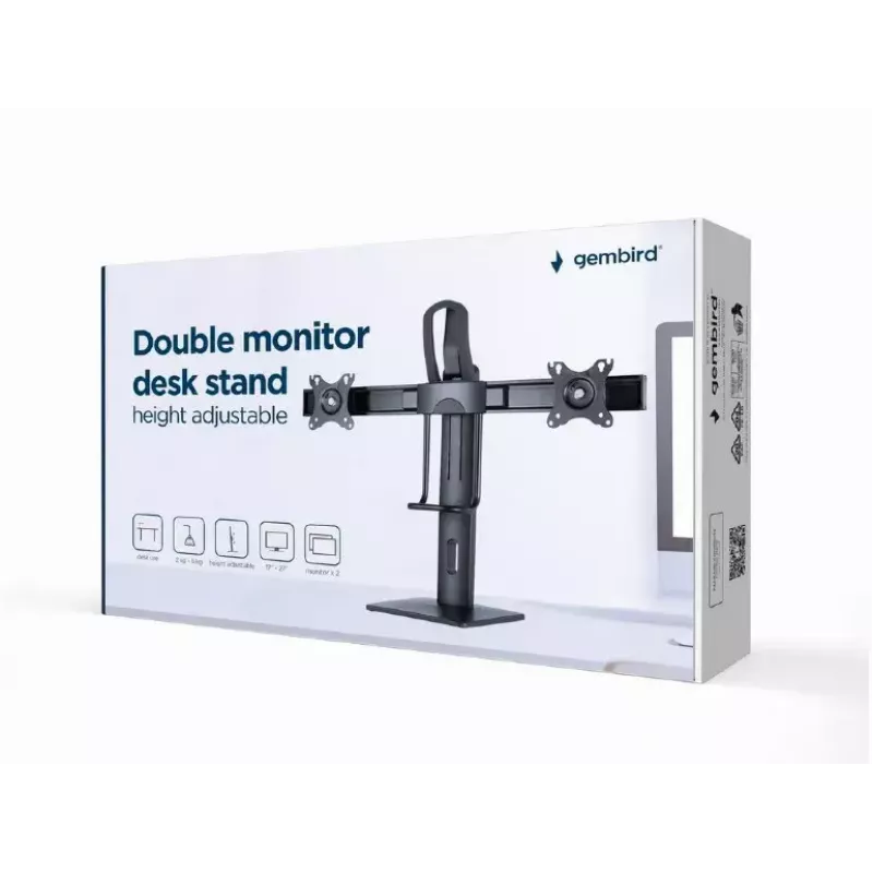 Suporte para monitor Gembird MS-D2-01 27 polegadas preto autónomo